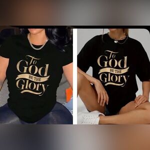 Graphic Tee woman’s Black and Gold ‘TO GOD BE THE GLORY 🙏🏽Women's Top